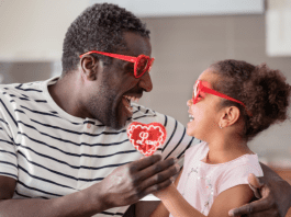 father and daughter on Valentine's Day