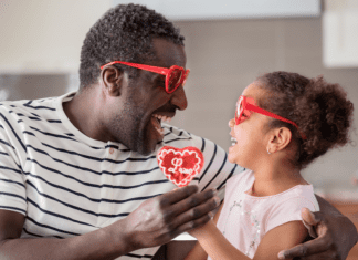 father and daughter on Valentine's Day
